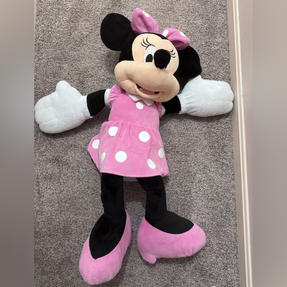Disney Baby 40” Jumbo Minnie Mouse Pink Dress Plush Toy BIG